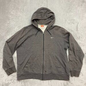 VTG Nike Hoodie Mens XL Gray The Athletic Dept Sherpa Lined Full Zip Sweatshirt